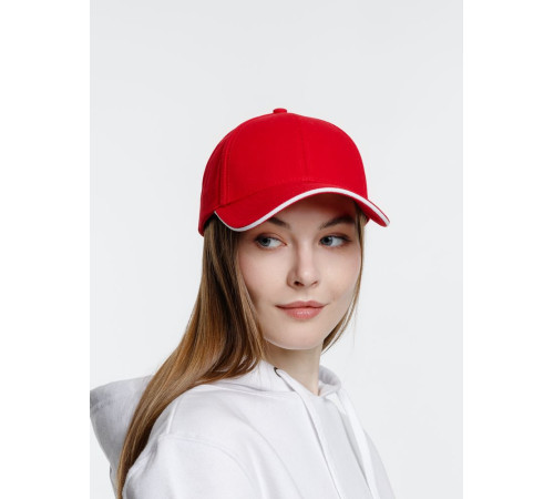 Бейсболка Spiker, красная с белым