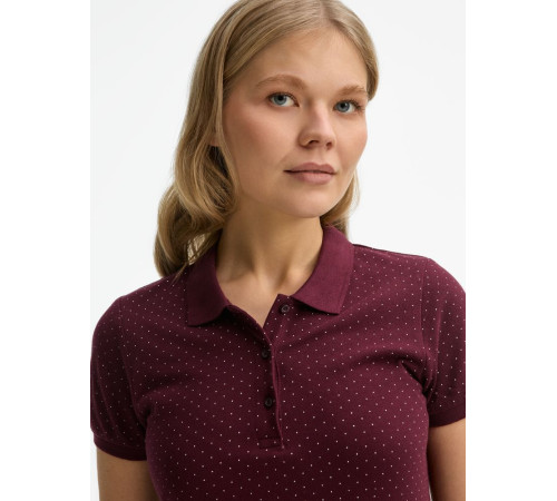 Рубашка поло женская Brandy Women, бордовая с белым
