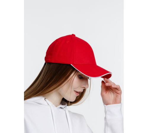 Бейсболка Spiker, красная с белым