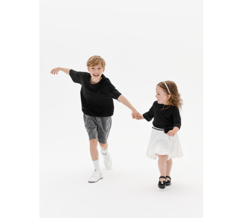 Футболка детская оверсайз Teezer, черная