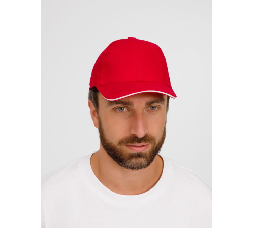 Бейсболка Buffalo, красная с белым