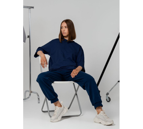 Футболка оверсайз унисекс Kosmos 2.0, темно-синяя