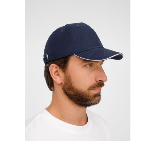 Бейсболка Buffalo, темно-синяя с белым