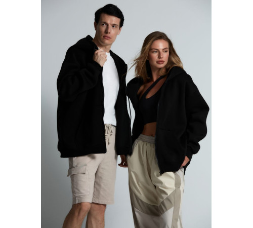 Толстовка унисекс оверсайз Zippy, черная