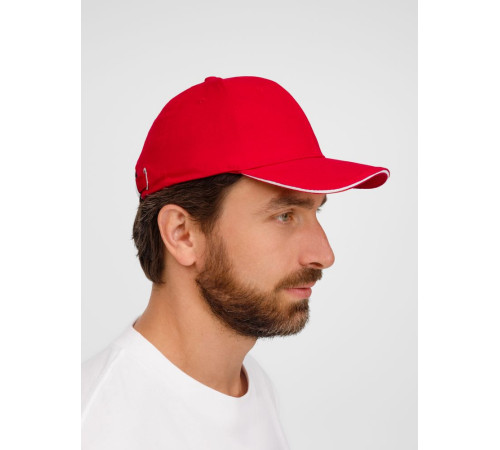 Бейсболка Buffalo, красная с белым