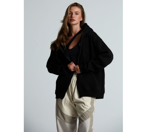 Толстовка унисекс оверсайз Zippy, черная