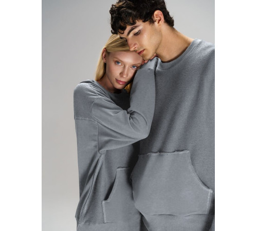 Свитшот оверсайз унисекс Vozduh, светло-серый