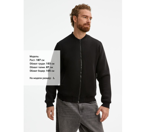 Бомбер унисекс Estado, черный