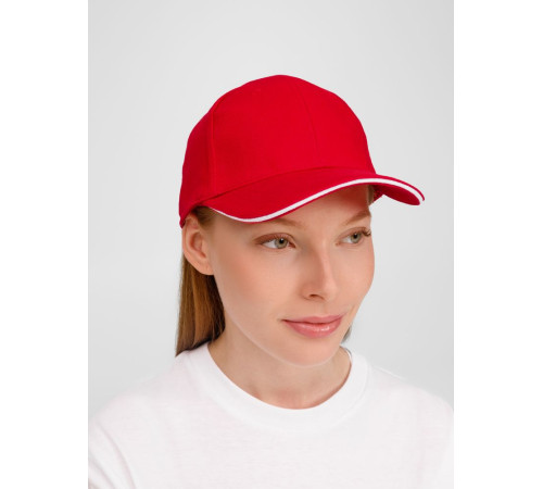 Бейсболка Buffalo, красная с белым