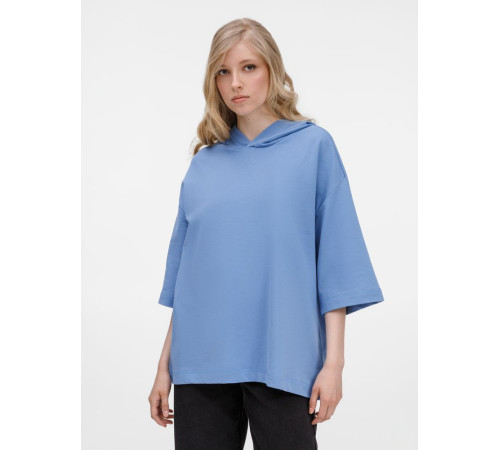 Футболка оверсайз унисекс с капюшоном Neofit, синяя