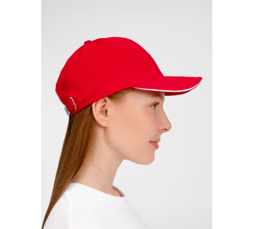 Бейсболка Buffalo, красная с белым