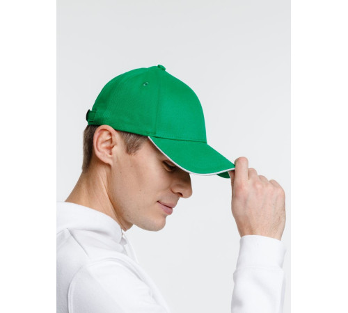 Бейсболка Spiker, зеленая с белым