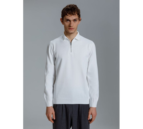 Рубашка поло мужская с длинным рукавом Terrazzo, белая