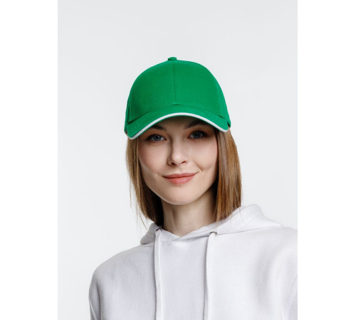 Бейсболка Spiker, зеленая с белым
