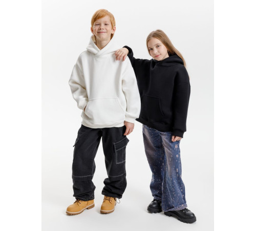 Худи детское оверсайз Junipero, черное