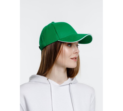 Бейсболка Spiker, зеленая с белым