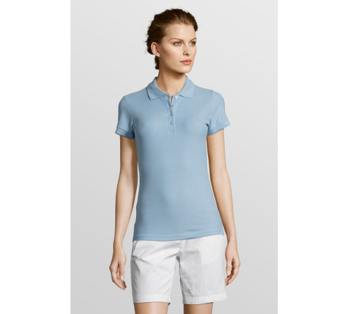 Рубашка поло женская People 210, голубая