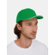 Бейсболка Classic 2.0, ярко-зеленая с белым кантом