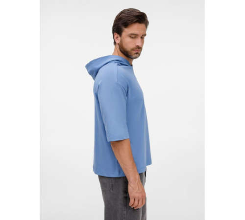 Футболка оверсайз унисекс с капюшоном Neofit, синяя