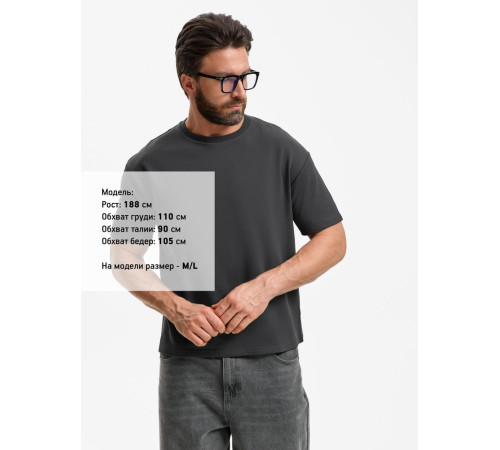 Футболка унисекс Durington, темно-серая (графит)