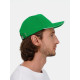 Бейсболка Classic 2.0, ярко-зеленая с белым кантом