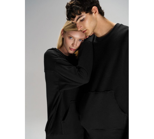 Свитшот оверсайз унисекс Vozduh, черный