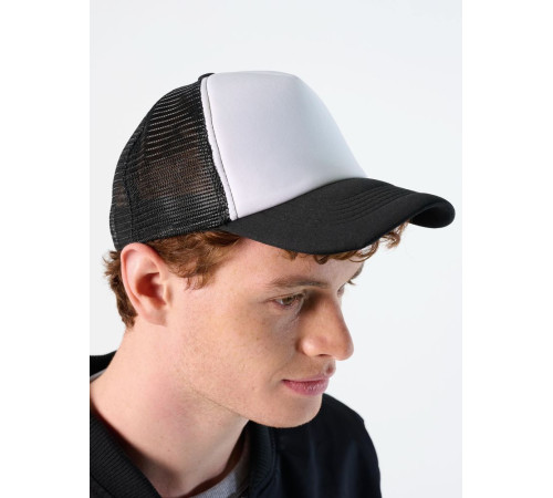 Бейсболка Bubble, черная с белым