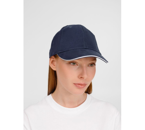 Бейсболка Buffalo, темно-синяя с белым