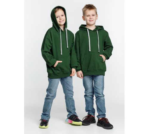 Толстовка с капюшоном детская Kirenga Kids, темно-зеленая