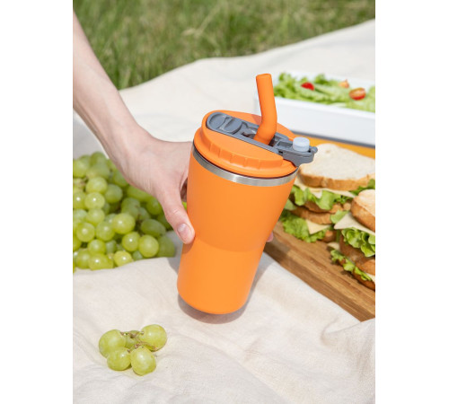 Термостакан Sapporo без логотипа, оранжевый