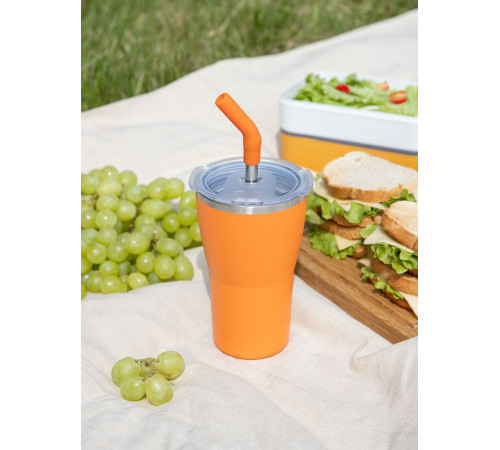 Термостакан Sapporo без логотипа, оранжевый
