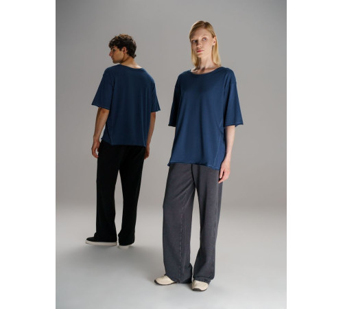 Футболка оверсайз унисекс Vozduh, темно-синяя