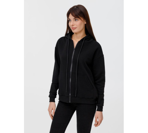 Толстовка унисекс оверсайз на молнии Zippy Terry, черная