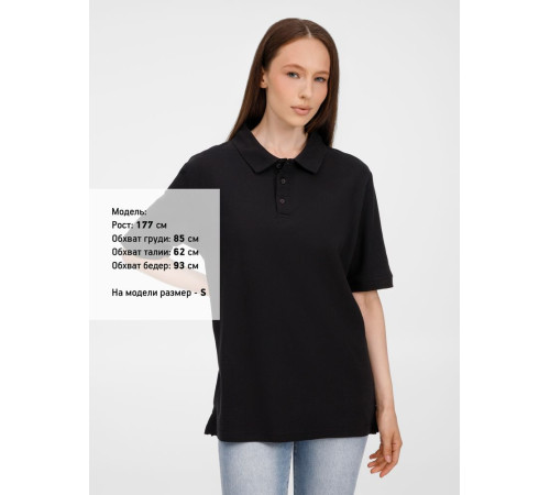 Рубашка поло унисекс Upswing, черная