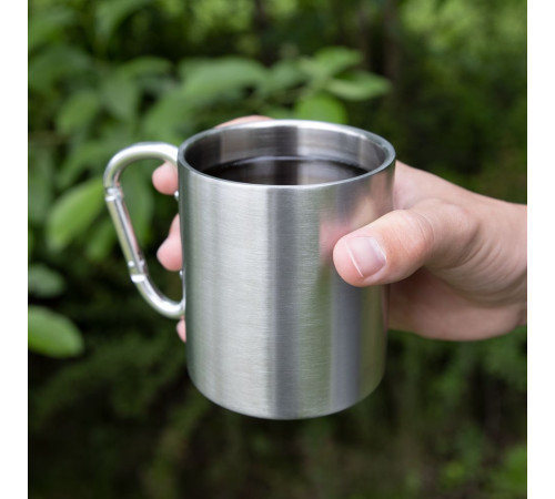 Кружка Trek, с серебристой ручкой-карабином