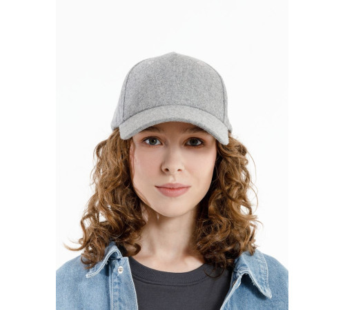 Бейсболка Woolridge, серый меланж