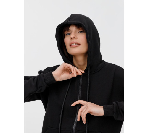 Толстовка унисекс оверсайз на молнии Zippy Terry, черная