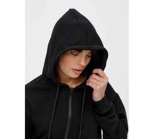 Толстовка унисекс оверсайз на молнии Zippy Terry, черная