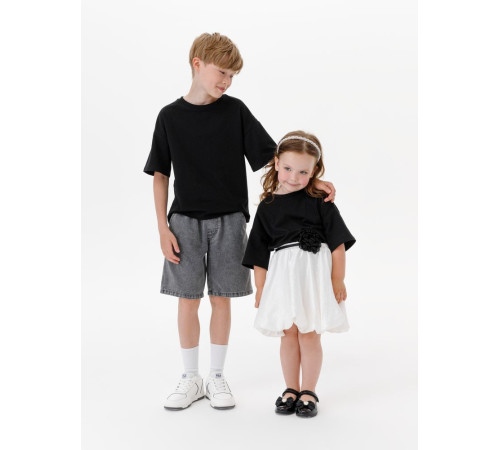 Футболка детская оверсайз Teezer, черная