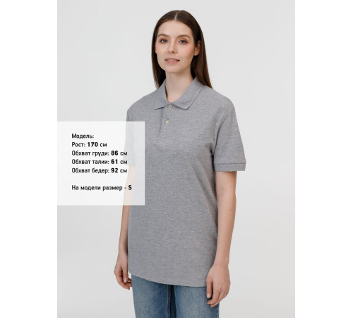 Рубашка поло унисекс Pacific, серый меланж