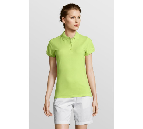 Рубашка поло женская People 210, зеленое яблоко