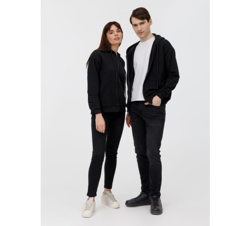 Толстовка унисекс оверсайз на молнии Zippy Terry, черная