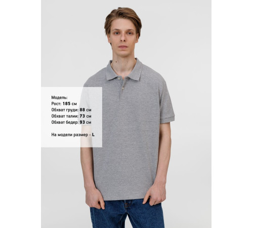 Рубашка поло унисекс Pacific, серый меланж