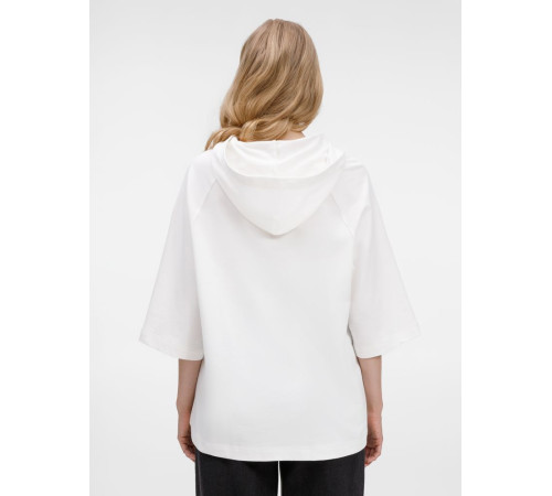 Футболка оверсайз унисекс с капюшоном Neofit, молочно-белая