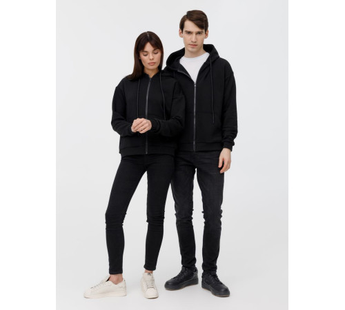 Толстовка унисекс оверсайз на молнии Zippy Terry, черная