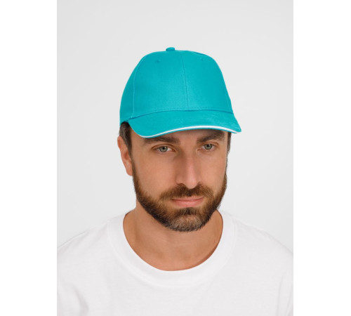 Бейсболка Buffalo, бирюзовая с белым