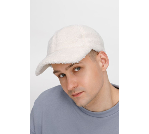 Бейсболка Oblako, утепленная, молочно-белая