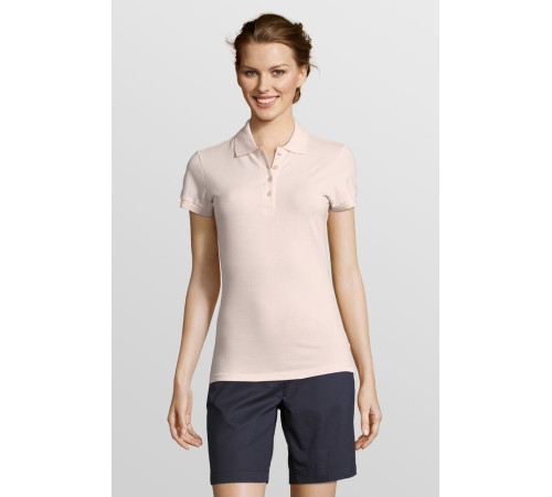 Рубашка поло женская People 210, нежно-розовая