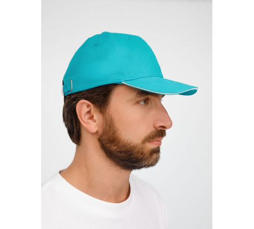 Бейсболка Buffalo, бирюзовая с белым