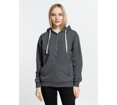 Толстовка на молнии с капюшоном Siverga, темно-серая (графит)